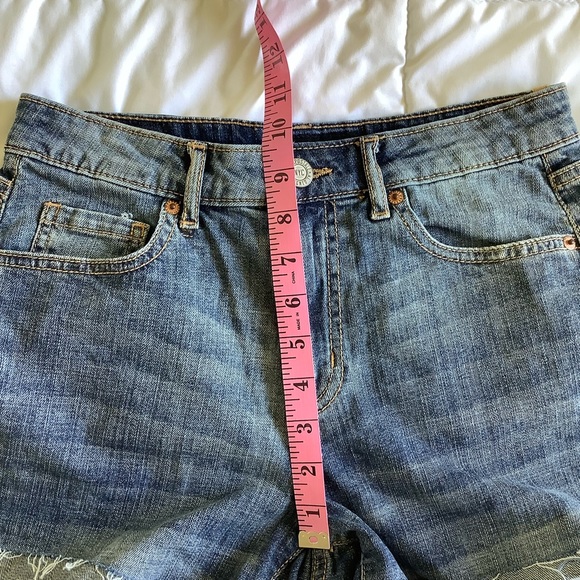 Aeropostale Jean Shorts High Waisted Shorty Size 4 Stretch Denim Blue Festival - Picture 5 of 7